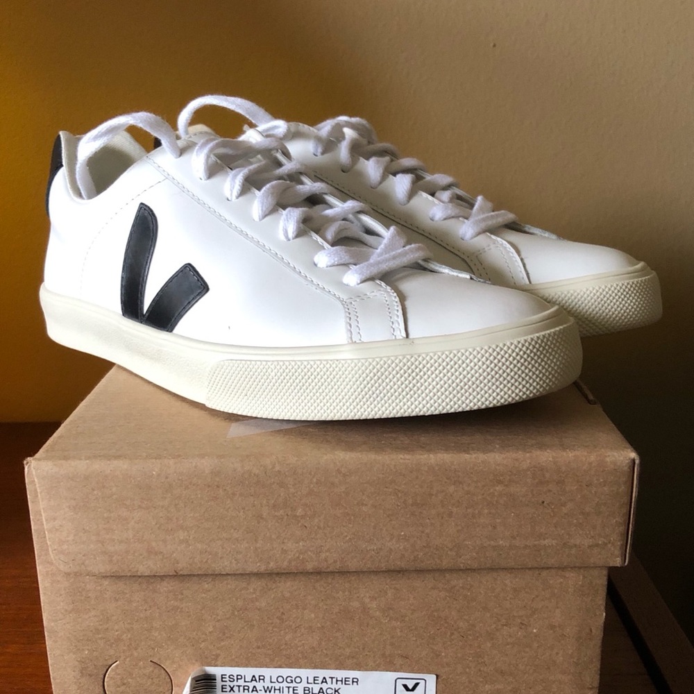 VEJA Esplar Logo Leather Extra White Black